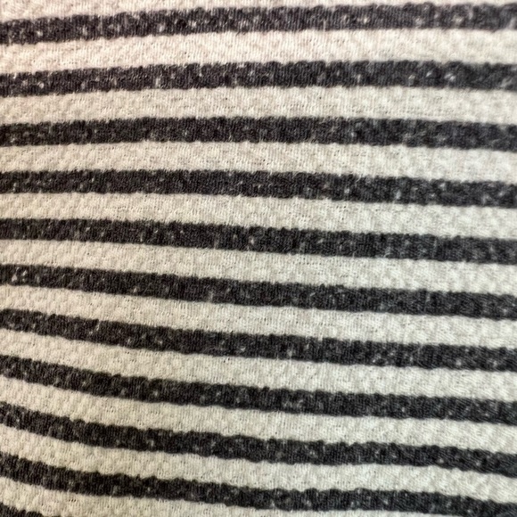 Monteau Seersucker Womens Ruffle Striped Babydoll 3/4 Length Sleeve Blouse Top L - Picture 5 of 6